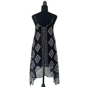 Sz Small Billabong Rapid Waves Black Asymmetric Hem Summer Dress Tribal
